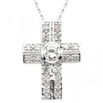 The Covenant of Prayer Cross with Stones Pendant & Chain in Sterling Silver