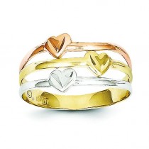 Tri-Color Heart Ring