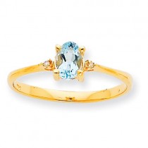 Diamond Aquamarine Birthstone Ring