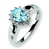 Sky Blue Topaz Diamond Ring