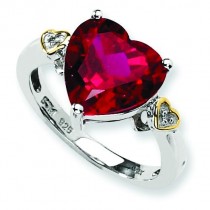Crimson Red Topaz Diamond Ring