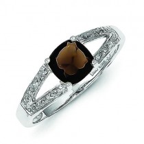 Smokey Quartz Diamond Ring