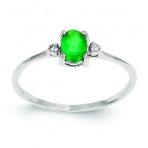 Diamond Emerald Birthstone Ring