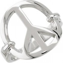 Peace Sign Ring in Sterling Silver