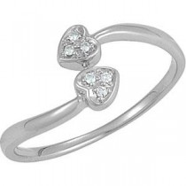 Ct Tw Diamond Heart Ring in Sterling Silver 
