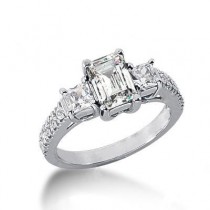Emerald Cut Diamond Engagement Ring in 14K Yellow Gold