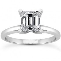 Emerald Cut Solitaire Ring in 14K Yellow Gold
