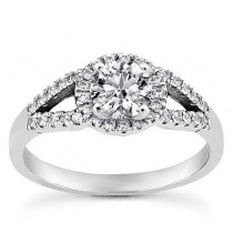 Split Shank Diamond Engagement Ring in 14K Yellow Gold