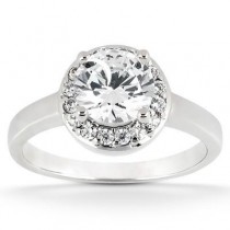 Stylish Round Cut Diamond Engagement Ring in 14K Yellow Gold