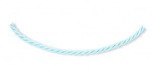 18 inch Light Blue Satin Cord in Sterling Silver