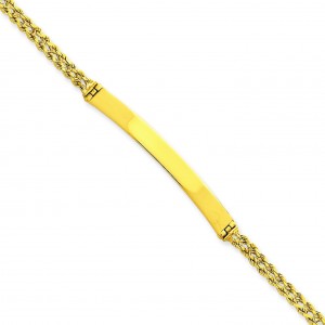 Two Strand Rope ID Bracelet in 14k Yellow Gold
