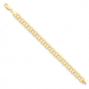 Double Link Charm Bracelet in 14k Yellow Gold