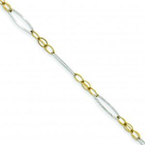 Oval Design Bracelet in 14k Two-tone Gold