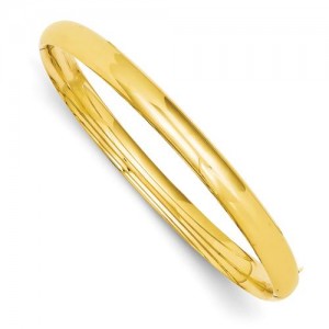 Oversize High Hinged Bangle Bracelet in 14k Yellow Gold
