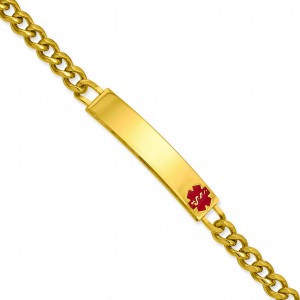 Small Red Epoxy Medical ID Bracelet in Fashion