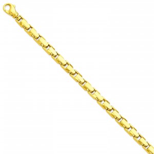 Hand-Polished Fancy Link Bracelet in 14k Yellow Gold