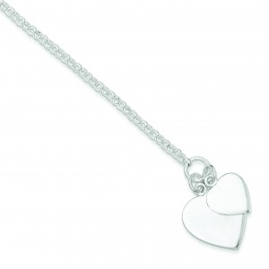 Double Heart Bracelet in Sterling Silver