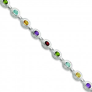 7inch Rainbow Bracelet in Sterling Silver