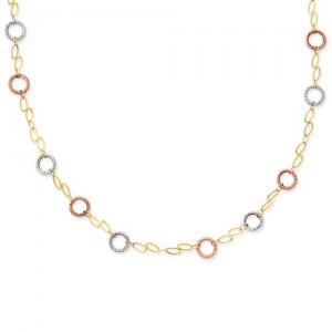 Circles Bracelet in 14k Tri-color Gold