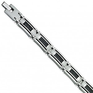 Stingray Patterned Fancy Link Bracelet in Stainless Steel