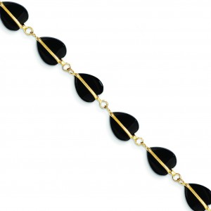 Black Onyx Bracelet in 14k Yellow Gold