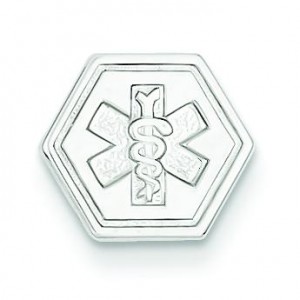 Medical Jewelry Pendant in 14k White Gold