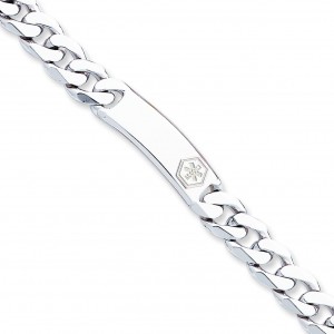 Medical ID Curb Link Bracelet in Sterling Silver