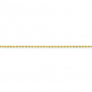 14k Yellow Gold 7 inch 1.75 mm Handmade Regular Rope Chain Bracelet