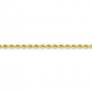 14k Yellow Gold 8 inch 4.00 mm Handmade Regular Rope Chain Bracelet