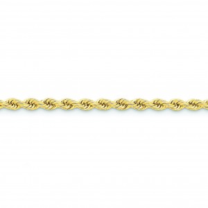 14k Yellow Gold 8 inch 5.00 mm Handmade Regular Rope Chain Bracelet