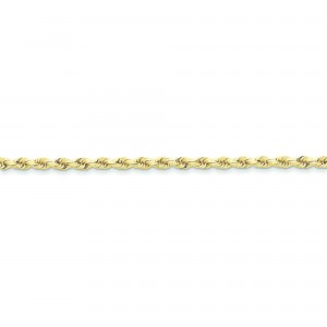 10k Yellow Gold 8 inch 3.00 mm Handmade Rope Chain Bracelet