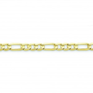 10k Yellow Gold 8 inch 6.75 mm Light Figaro Chain Bracelet