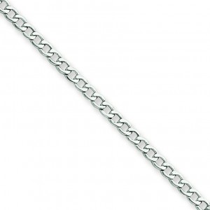 14k White Gold 7 inch 2.50 mm Light Curb Chain Bracelet