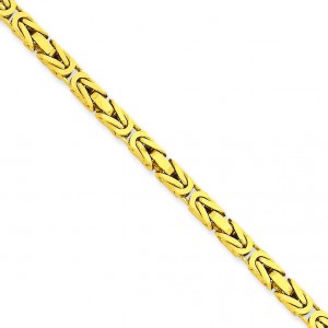14k Yellow Gold 7 inch 3.25 mm Byzantine Chain Bracelet