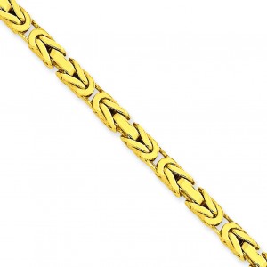 14k Yellow Gold 7 inch 4.00 mm Byzantine Chain Bracelet