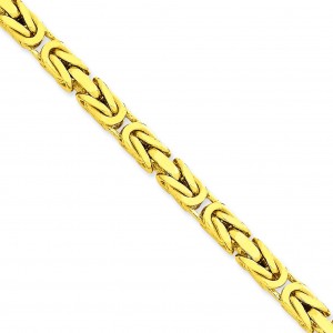 14k Yellow Gold 8 inch 5.25 mm Byzantine Chain Bracelet