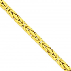 14k Yellow Gold 8 inch 6.50 mm Byzantine Chain Bracelet