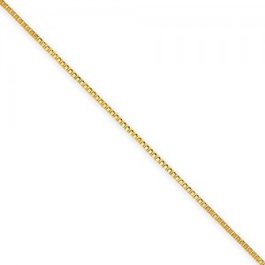 14k Yellow Gold 7 inch 0.70 mm  Box Chain Bracelet