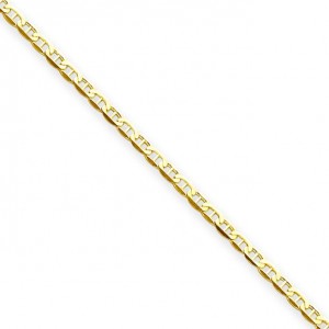 14k Yellow Gold 8 inch 3.00 mm Concave Anchor Chain Bracelet