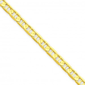 14k Yellow Gold 7 inch 3.75 mm Concave Anchor Chain Bracelet