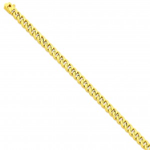 14k Yellow Gold 8 inch 7.00 mm Hand-polished Link Chain Bracelet
