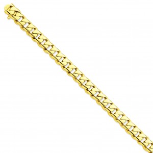 14k Yellow Gold 8 inch 10.00 mm Hand-polished Curb Chain Bracelet