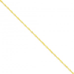 14k Yellow Gold 7 inch 1.70 mm  Singapore Chain Bracelet