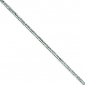 14k White Gold 16 inch 2.25 mm Multi-Strand Ropa Choker Necklace