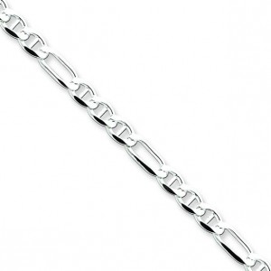 Sterling Silver 8 inch 3.75 mm Figaro Chain Bracelet