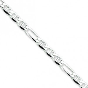 Sterling Silver 7 inch 4.50 mm Figaro Chain Bracelet