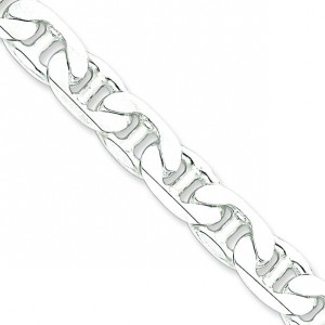 Sterling Silver 8 inch 9.50 mm  Anchor Chain Bracelet