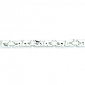 Sterling Silver 8 inch 5.00 mm  Byzantine Chain Bracelet