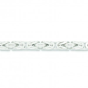 Sterling Silver 8 inch 6.00 mm  Byzantine Chain Bracelet