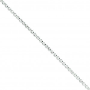 Sterling Silver 8 inch 3.00 mm  Rolo Chain Bracelet